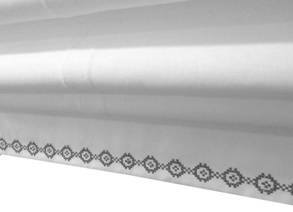 Leinen Rollo Tilla mit Stickkante